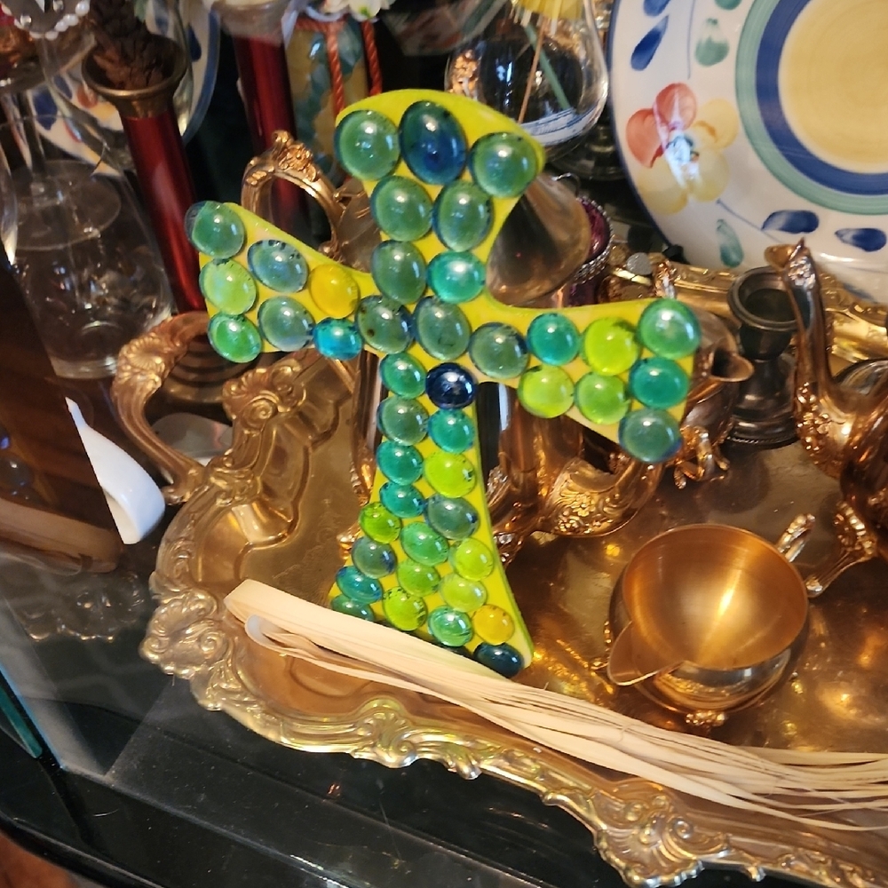 Colorful Beaded Cross Decor